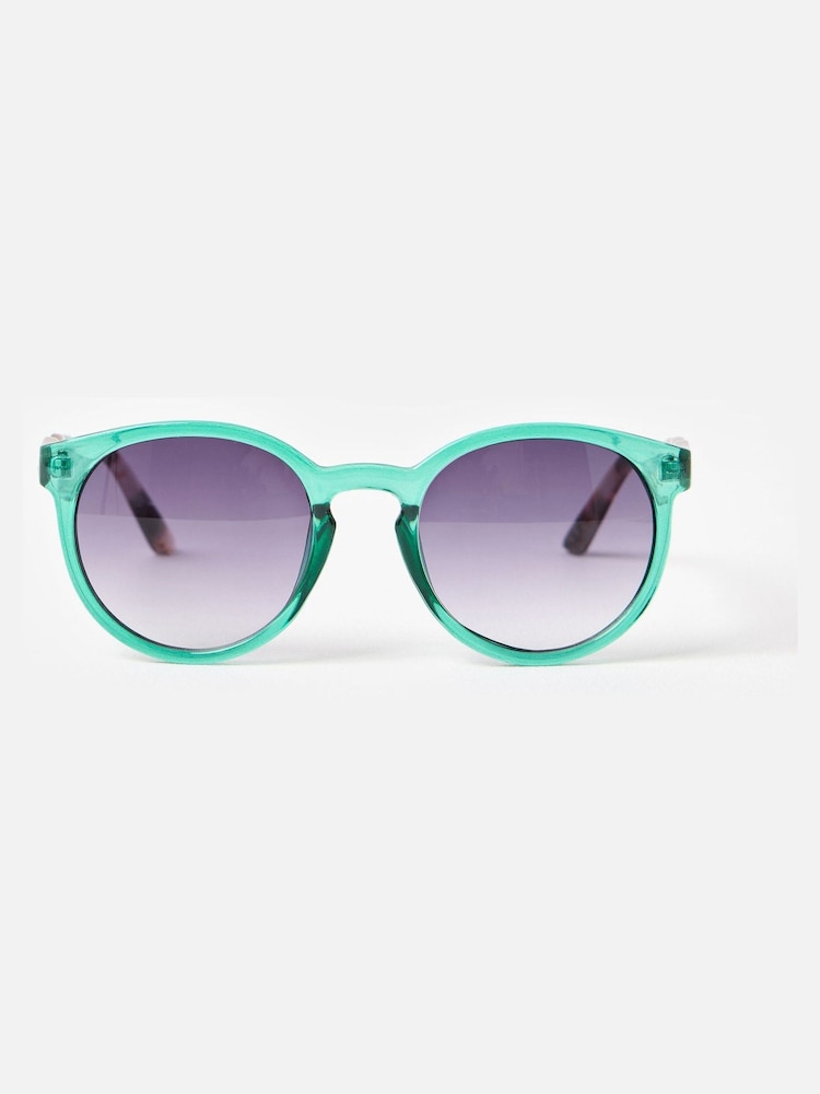 Oliver Bonas Green Tort Wavy Arm Preppy Sunglasses - Image 2 of 6