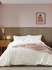 Helena Springfield Pink Waffle Stripe Cotton Rich Cover Set - Image 1 of 5