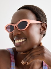 Oliver Bonas Orange Peach Mini Angled Sunglasses - Image 1 of 6