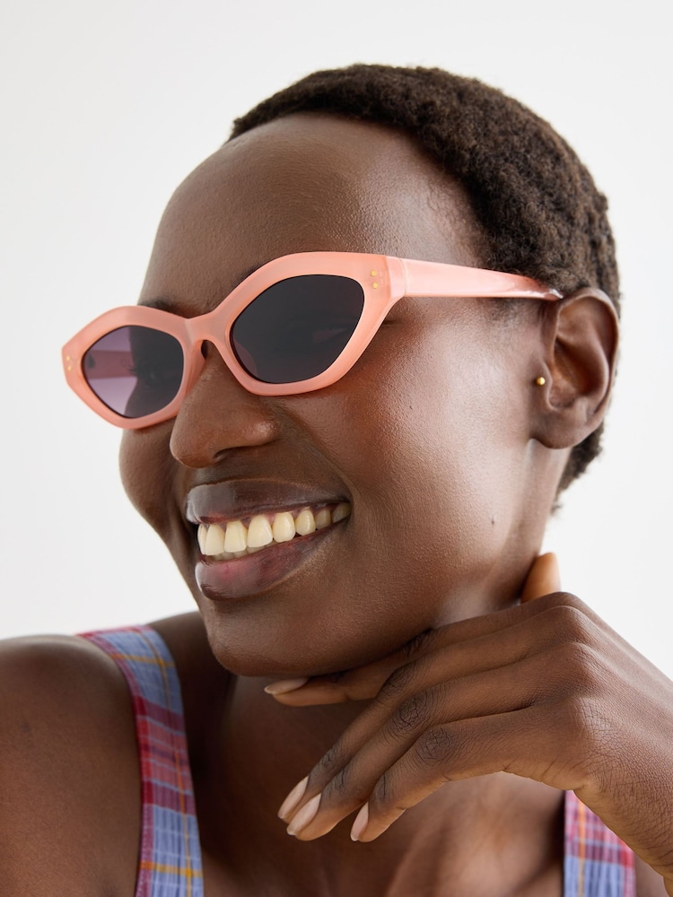 Oliver Bonas Orange Peach Mini Angled Sunglasses - Image 1 of 6
