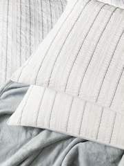 Helena Springfield Grey Waffle Stripe Cotton Rich Cover Set - Image 4 of 5