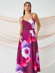 Roman Pink Luxe Floral Fit & Flare Maxi Dress - Image 1 of 1