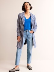 Boden Dark Blue V-Neck Catriona Cotton Jumper - Image 1 of 6