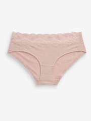 Grey Marl/Pink/Plum Short Lace Knickers 4 Pack - Image 10 of 11