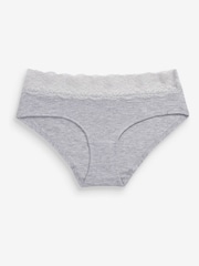 Grey Marl/Pink/Plum Short Lace Knickers 4 Pack - Image 8 of 11