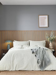 Helena Springfield Grey Tranquil Check Cotton Rich Cover Set - Image 1 of 6