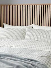 Helena Springfield Grey Tranquil Check Cotton Rich Cover Set - Image 2 of 6