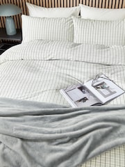 Helena Springfield Grey Tranquil Check Cotton Rich Cover Set - Image 3 of 6