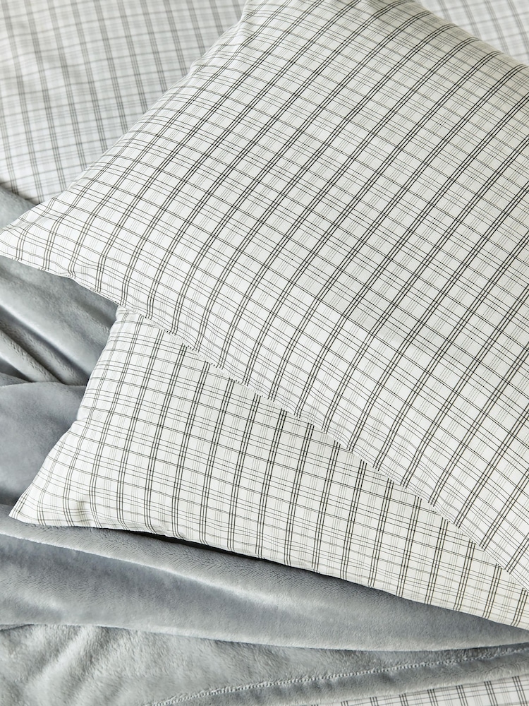 Helena Springfield Grey Tranquil Check Cotton Rich Cover Set - Image 6 of 6