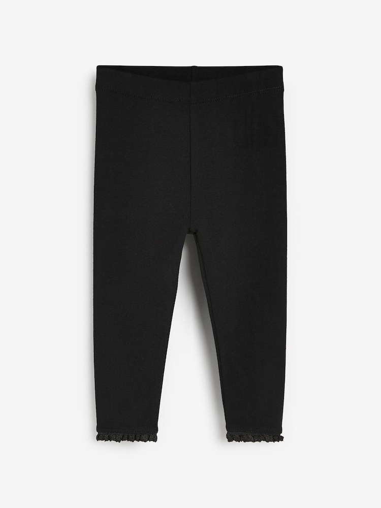 Black Lace Trim Leggings (3mths-7yrs) - Image 1 of 3