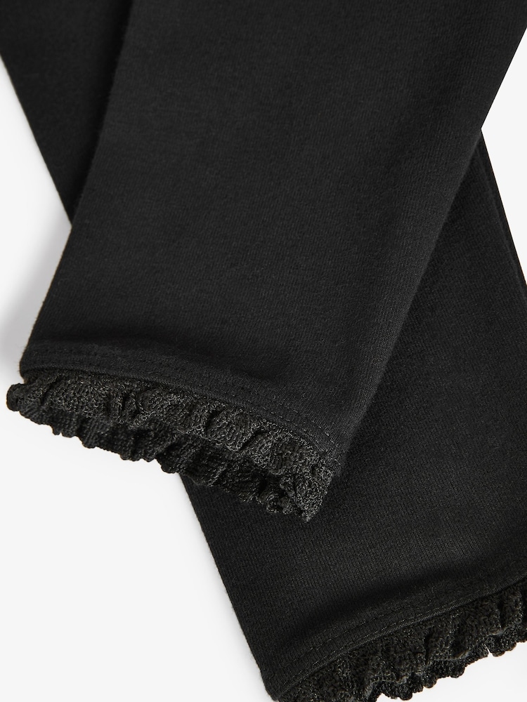 Black Lace Trim Leggings (3mths-7yrs) - Image 3 of 3