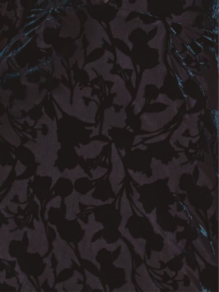 Rare London Blue Bishop Sleeve Devore Mini Dress - Image 4 of 4