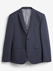 Navy Blue Slim Check Suit Jacket - Image 6 of 7