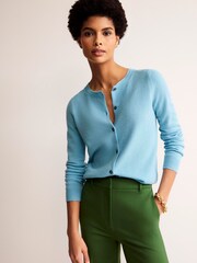 Boden Light Blue Eva Cashmere Crew Cardigan - Image 1 of 6