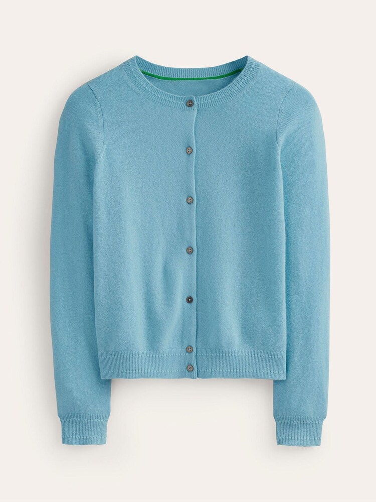 Boden Light Blue Eva Cashmere Crew Cardigan - Image 5 of 6