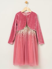 Miss Pink Dress and Cardigan 2-Piece Set - Image 1 of 4
