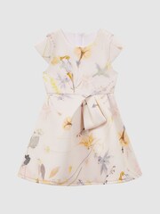 Reiss Pink Eda 9-14 yrs Scuba Floral Printed Dress - Image 2 of 6