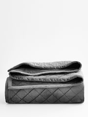 Charcoal Grey Hamilton Velvet Quilted Bedspread - Image 5 of 6