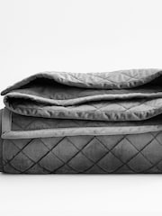 Charcoal Grey Hamilton Velvet Quilted Bedspread - Image 6 of 6