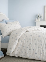 Bianca Blue Vintage Rosebud Lace Cotton Duvet Cover Set - Image 1 of 4