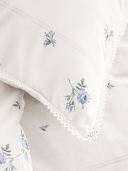 Bianca Blue Vintage Rosebud Lace Cotton Duvet Cover Set - Image 4 of 4