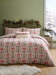 Funda de edredón y funda de almohada con el cascanueces navideño y lazos de Catherine Lansfield - Imagen 1 de 5