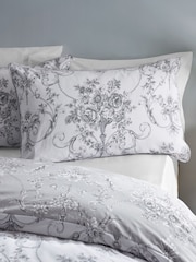 Catherine Lansfield Antoinette Damask Floral Reversible Duvet Cover Set - Պատկեր 3 4-ից