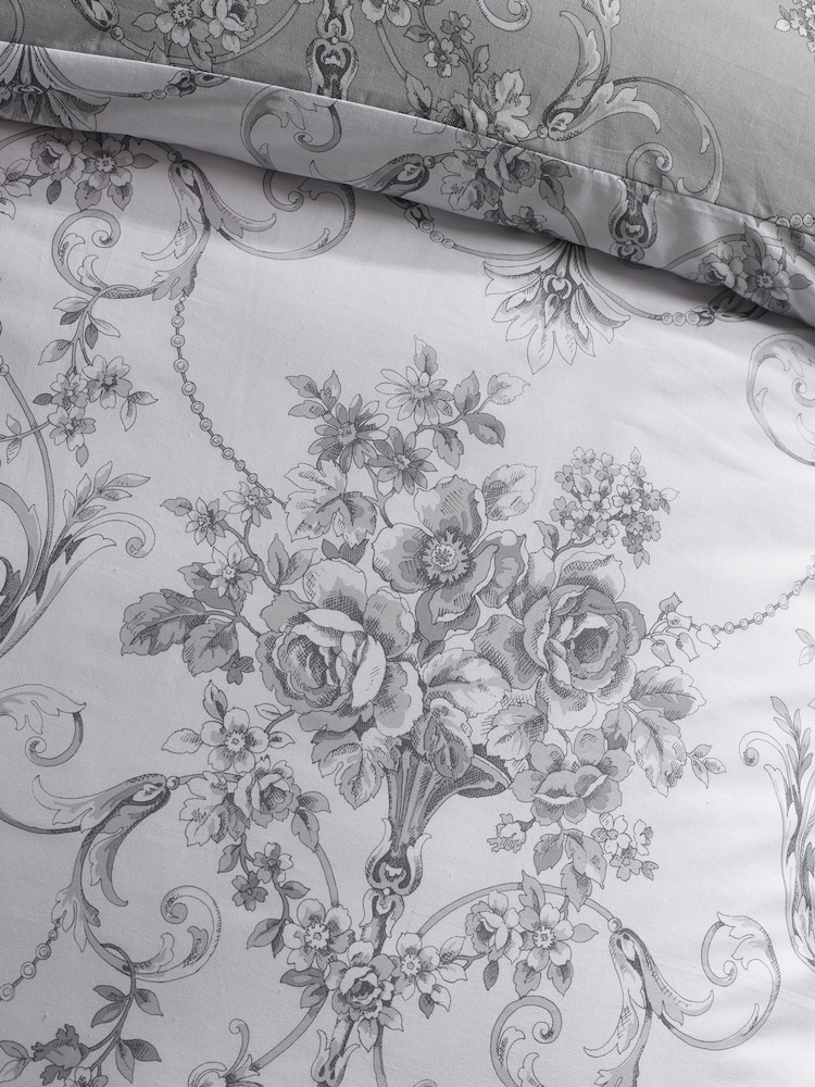 Catherine Lansfield Antoinette Damask Floral Reversible Duvet Cover Set - Պատկեր 4 4-ից Catherine Lansfield Antoinette Damask Floral Reversible Duvet Cover Set - Պատկեր 4 4-ից