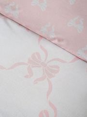 Catherine Lansfield Pink Pretty Bows Reversible Duvet Cover and Pillowcase Set - Image 5 of 5