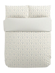Sanderson Indigo Summer Scallop Cotton Duvet Cover & Pillowcase Set - Image 5 of 6