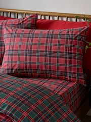 Catherine Lansfield Red / Green Tartan Check Reversible Duvet Cover and Set - Image 3 of 4