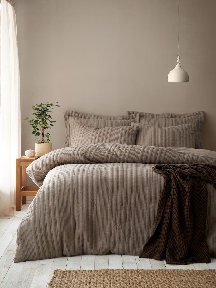 Pineapple Elephant Mole Tamba Jersey Stripe Quilted Duvet Cover Set - Image 1 of 5 Pineapple Elephant Mole Tamba Jersey Stripe Quilted Duvet Cover Set - Image 1 of 5
