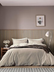 Helena Springfield Chocolate Twill Stripe Cotton Rich Cover Set - Image 1 of 6