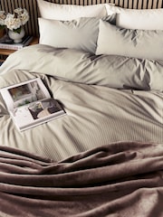 Helena Springfield Chocolate Twill Stripe Cotton Rich Cover Set - Image 3 of 6