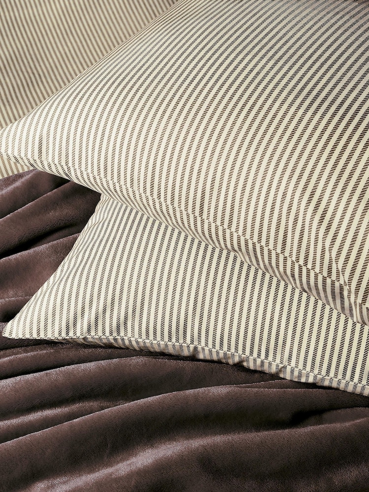 Helena Springfield Chocolate Twill Stripe Cotton Rich Cover Set - Image 6 of 6 Helena Springfield Chocolate Twill Stripe Cotton Rich Cover Set - Image 6 of 6