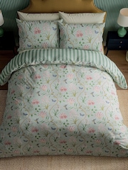 Sanderson Raspberry or Sea Breeze Clementine Cotton Duvet Cover & Pillowcase Set - Image 3 of 6