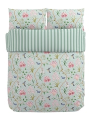 Sanderson Raspberry or Sea Breeze Clementine Cotton Duvet Cover & Pillowcase Set - Image 5 of 6
