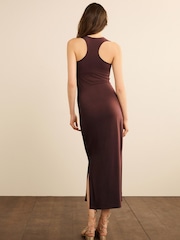 Chocolate Brown Sleeveless Midi Dress - Image 3 of 6