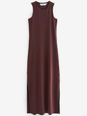 Chocolate Brown Sleeveless Midi Dress - Image 5 of 6