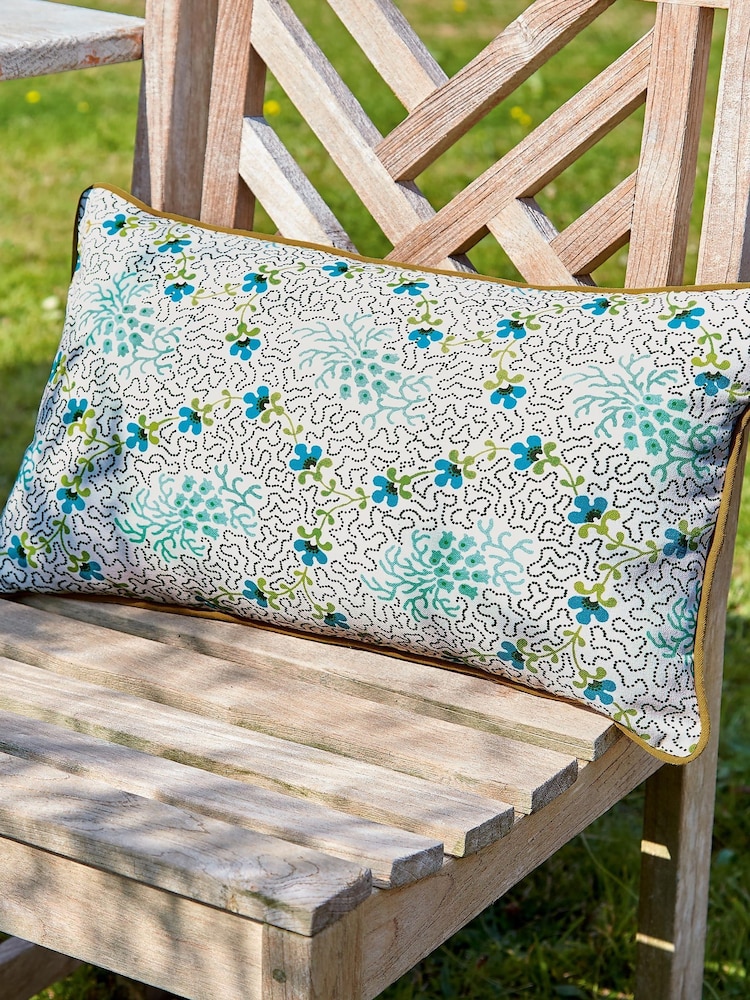 Land & Shore Green Dotty Outdoor Cushion - Image 1 of 2 Land & Shore Green Dotty Outdoor Cushion - Image 1 of 2
