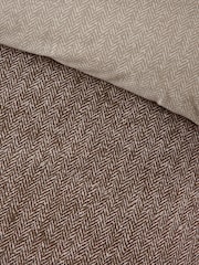 Catherine Lansfield Chocolate Herringbone Brushed Cotton Duvet Cover and Pillowcase Set - Image 5 of 5