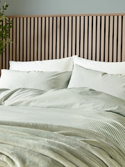 Helena Springfield Green Twill Stripe Cotton Rich Cover Set - Image 2 of 6