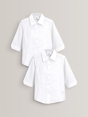 White Slim Fit 2 Pack Three Quarter Sleeve School Blouses (3-17yrs) - Image 1 of 4