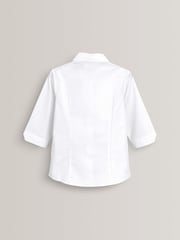 White Slim Fit 2 Pack Three Quarter Sleeve School Blouses (3-17yrs) - Image 2 of 4