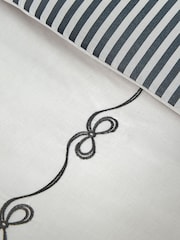 Catherine Lansfield Cream/Black Bow Embroidery Duvet Cover Set - Image 4 of 4