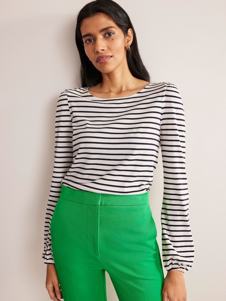 Boden Cream Supersoft Long Sleeve Top - Image 1 of 5