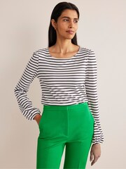 Boden Cream Supersoft Long Sleeve Top - Image 3 of 5