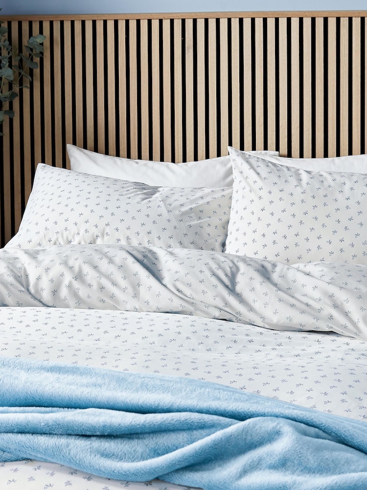 Helena Springfield Blue Leaf Sprig Cotton Rich Cover Set - Image 2 of 6 Helena Springfield Blue Leaf Sprig Cotton Rich Cover Set - Image 2 of 6