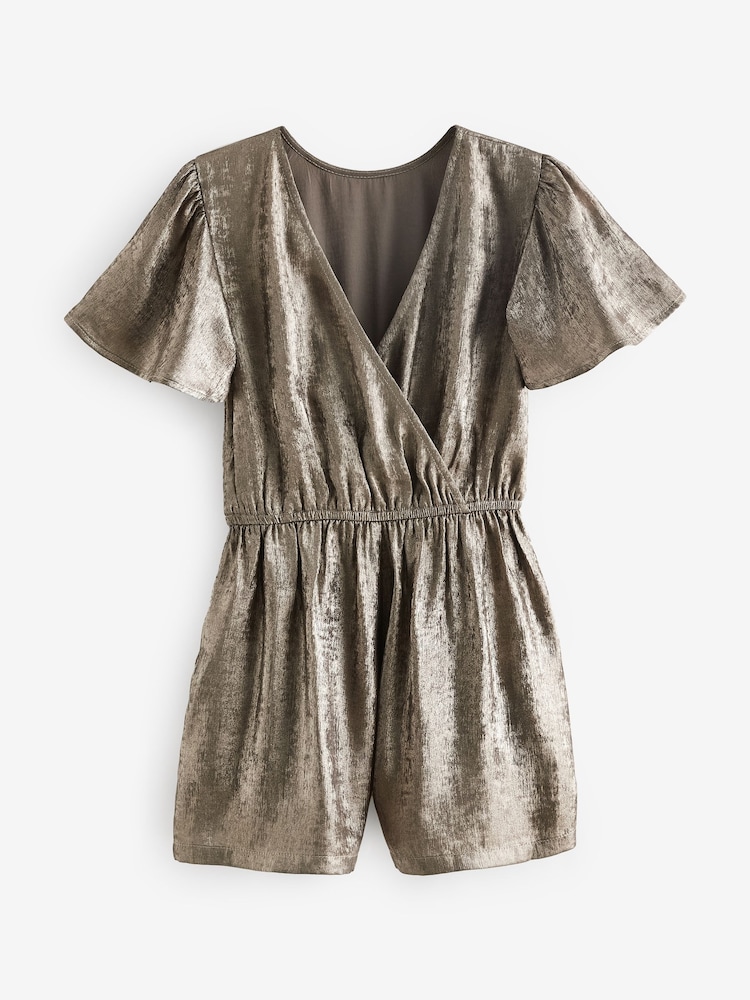Bronze Brown Metallic Playsuit (3-16yrs) - Image 5 of 6