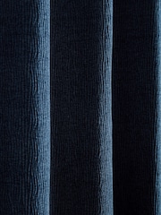 Catherine Lansfield Blue Crinkle Chenille Lined Eyelet Curtains - Image 4 of 4
